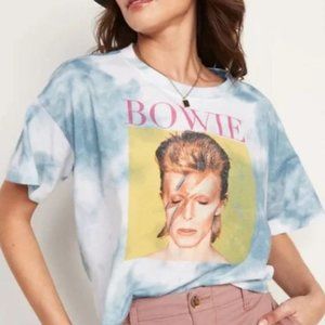Davie Bowie Graphic Tie Dye Crop Tee